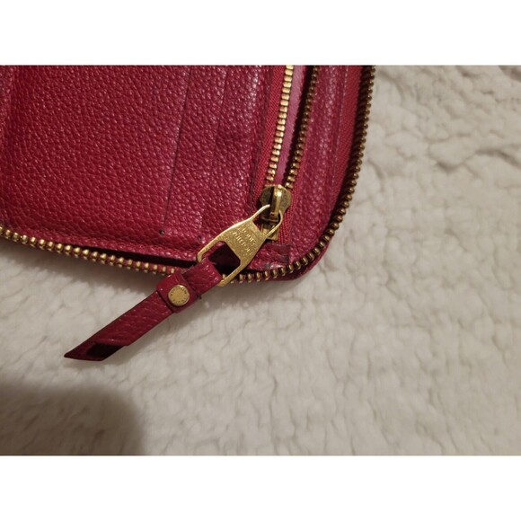 Authentic Louis Vuitton Monogram Implant Zippy Wallet Red - Picture 13 of 14